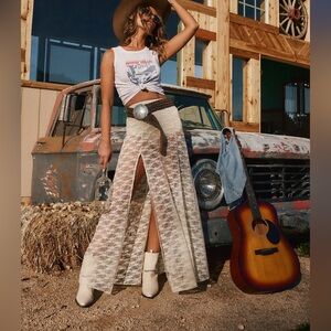 White lace maxi skirt